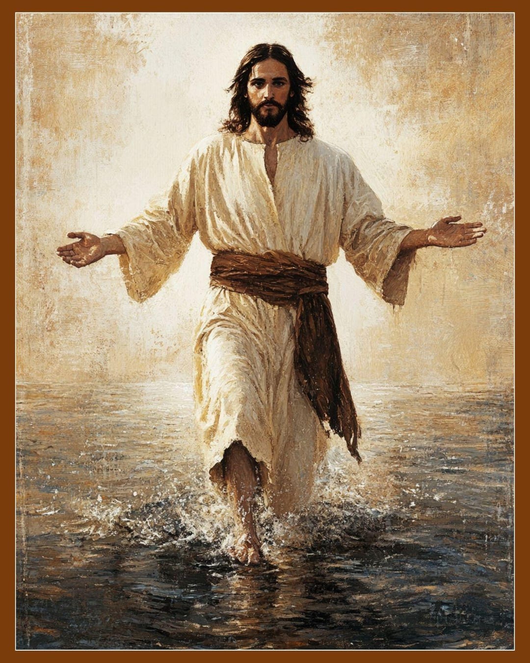 Jesus Walking on Water Vintage Christian Art Print (digital Download ...