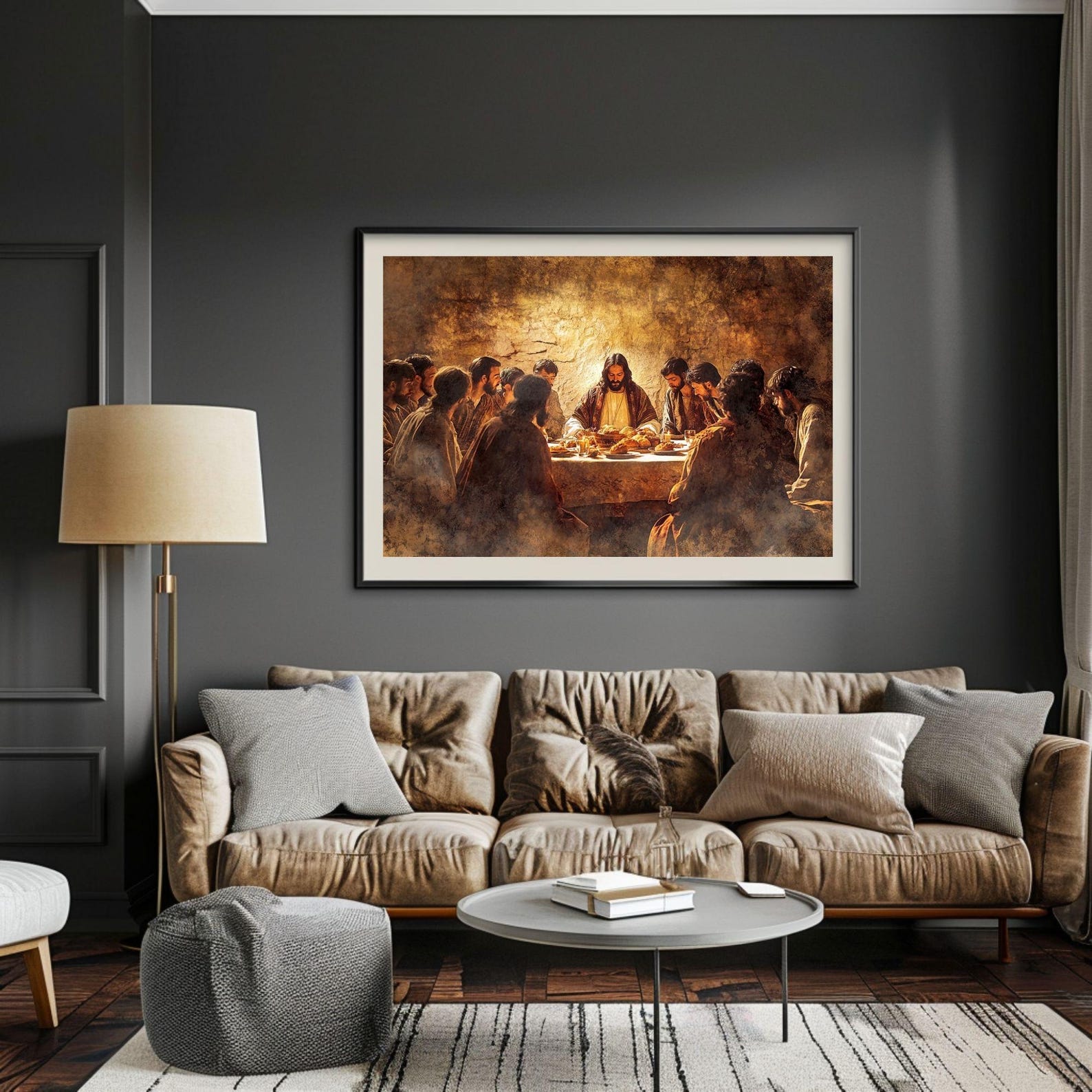 Jesus and His Disciples the Last Supper Art Print, Jesus Wall Art ...