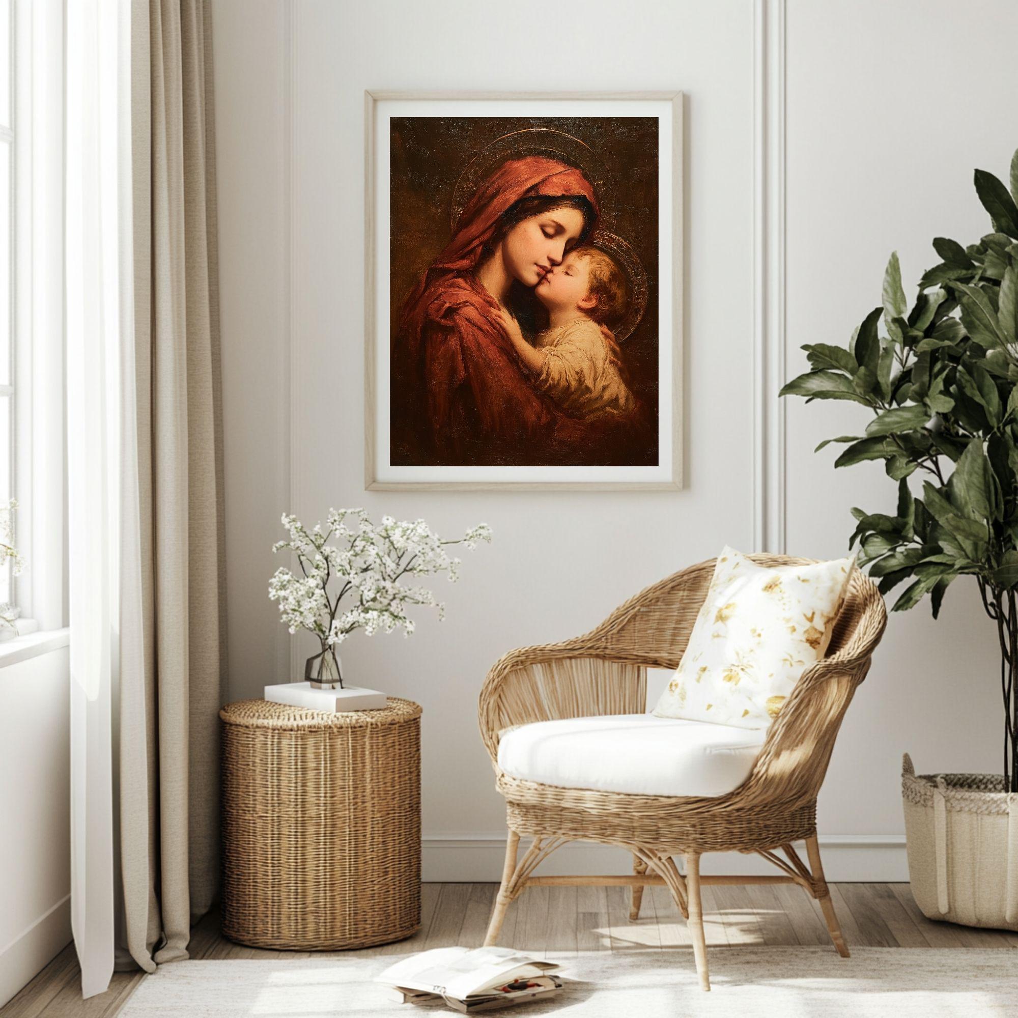 Vintage Madonna and Child Art Print, Sacred Impressionist Painting ...