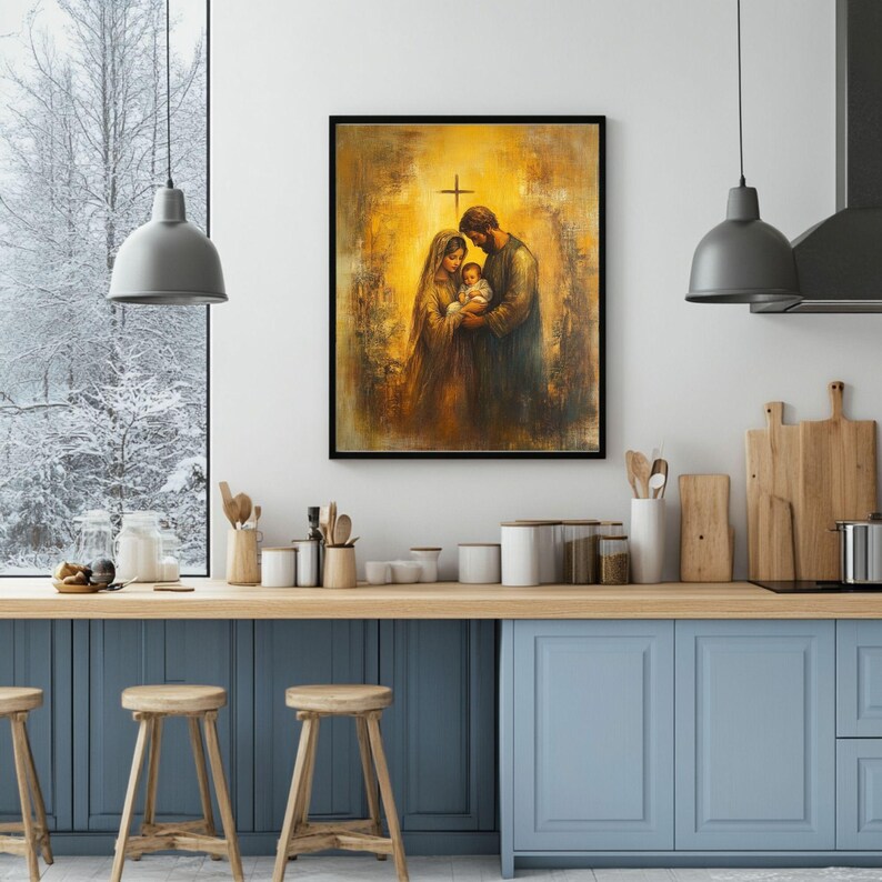 Holy Family Art Print – Nativity Scene, Christmas Decor (digital ...