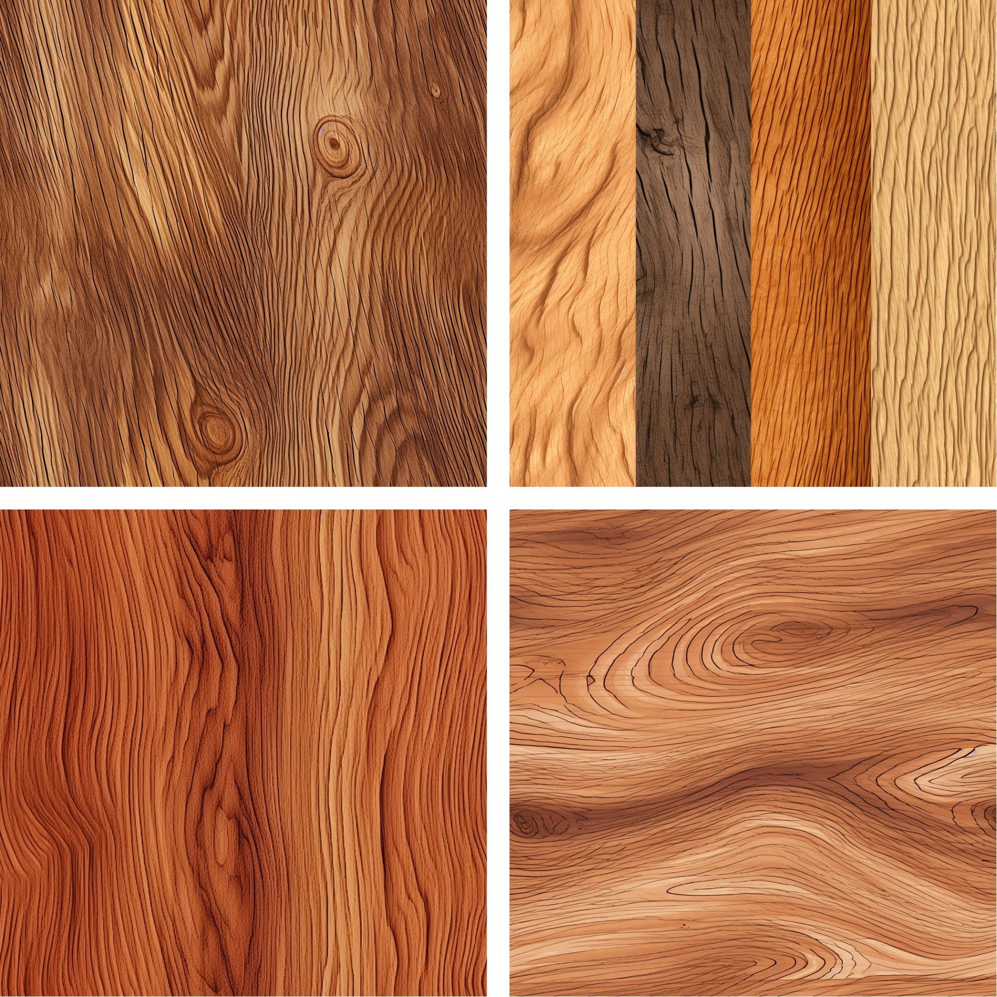 Seamless Wood Grain Textures Digital Paper, Rustic Wood Digital Paper ...