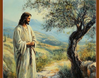 Jesus and Fig Tree Art Print | Religious Wall Decor (Digital Download)