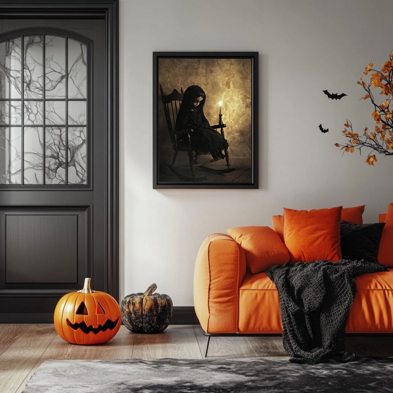 Victorian Mourning Doll With Candle: Gothic Art Print for Haunting Home ...