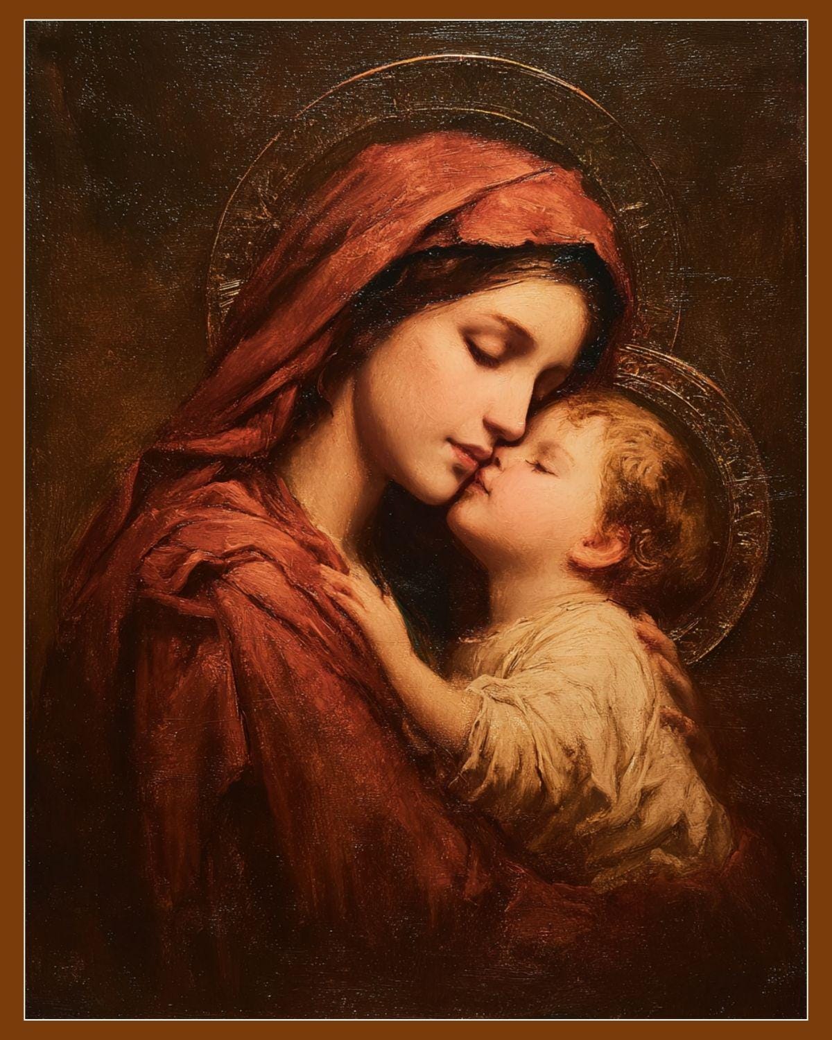 Vintage Madonna and Child Art Print, Sacred Impressionist Painting ...