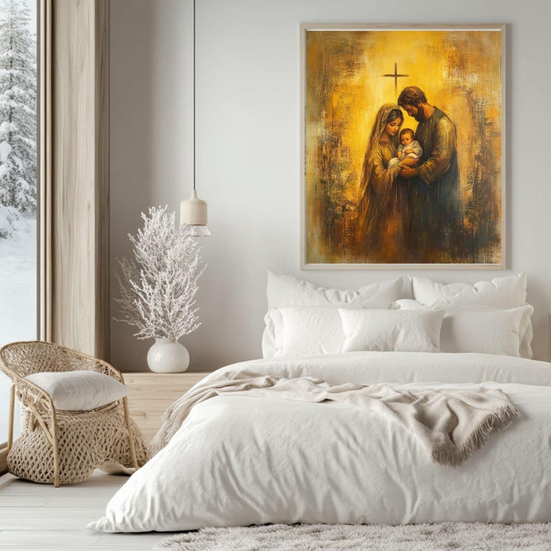 Holy Family Art Print – Nativity Scene, Christmas Decor (digital ...