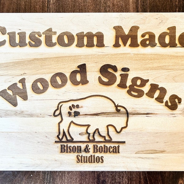 Custom Wood Signs, personalized wood sign, business signs, name sign, wood burned sign, laser engraved sign, holiday signs