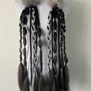 2X - Braided Festival Rave Hair (Tie in or Clip-on)