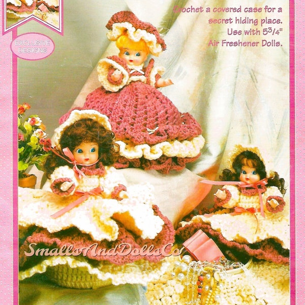 Vintage Crochet Pattern Pretty Old Fashioned Air Freshener Dolls PDF Instant Digital Download 2 Designs Treasure Keepers 10 Ply