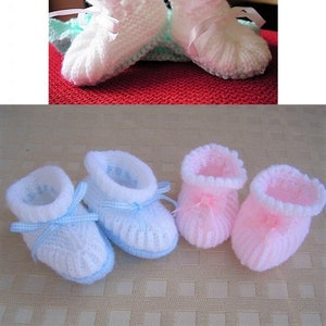 Vintage Knitting Pattern Pretty Baby Booties Slipper Shoes 6 Designs PDF Instant Digital Download Boy Girl Bootees Size Newborn 3 Ply
