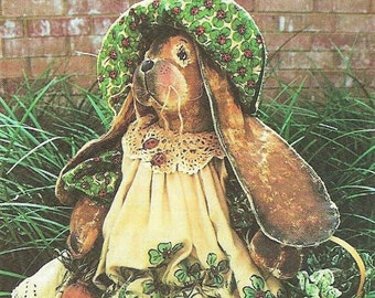 Vintage Sewing Pattern 29" Large Fabric Country Lop Eared Bunny Rabbit Soft Toy Doll & Clothing Flopsy Lopsy PDF Instant Digital Download