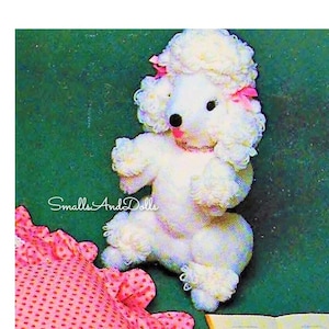 Vintage Sewing Pattern 16&quot; Pet Poodle Dog Soft Sculpture Doll PDF Instant Digital Download Fur Fabric Puppy Animal Stuffed Toy