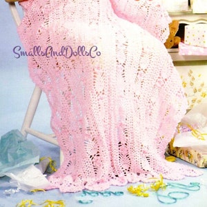 Vintage Crochet Pattern Pineapples and Flowers Baby Afghan Blanket PDF Instant Digital Download Crocheted Lapghan Crib Cot Cover 4 Ply