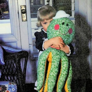 Vintage Sewing Pattern 27&quot; Giant Calico Octopus Soft Toy Doll PDF Instant Digital Download Happy Octopus Stuffed Soft Sculpture Doll