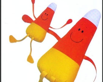 Vintage Sewing Pattern Halloween Candy Corn Doll 2 Sizes PDF Instant Digital Download Cute Plush Soft Plush Toy Trick or Treat Buddy