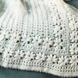 Vintage 60s Crochet Pattern Baby Crocheted Shawl Dress & Bonnet Set PDF Instant Digital Download Lacy Daisy Design Christening Baptism 0-9m image 3
