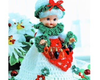 Vintage Crochet Pattern Mrs Santa Claus Christmas Air Freshener Doll PDF Instant Digital Download Holiday Doll 5 Ply