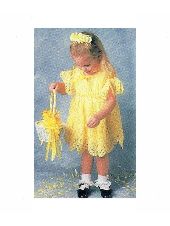 Vintage Crochet Pattern Toddler Girls Crocheted Pineapple Party Dress PDF Instant Digital Download Flower Girl Easter Dress 2T 4T 2 4 Yrs Etsy Australia