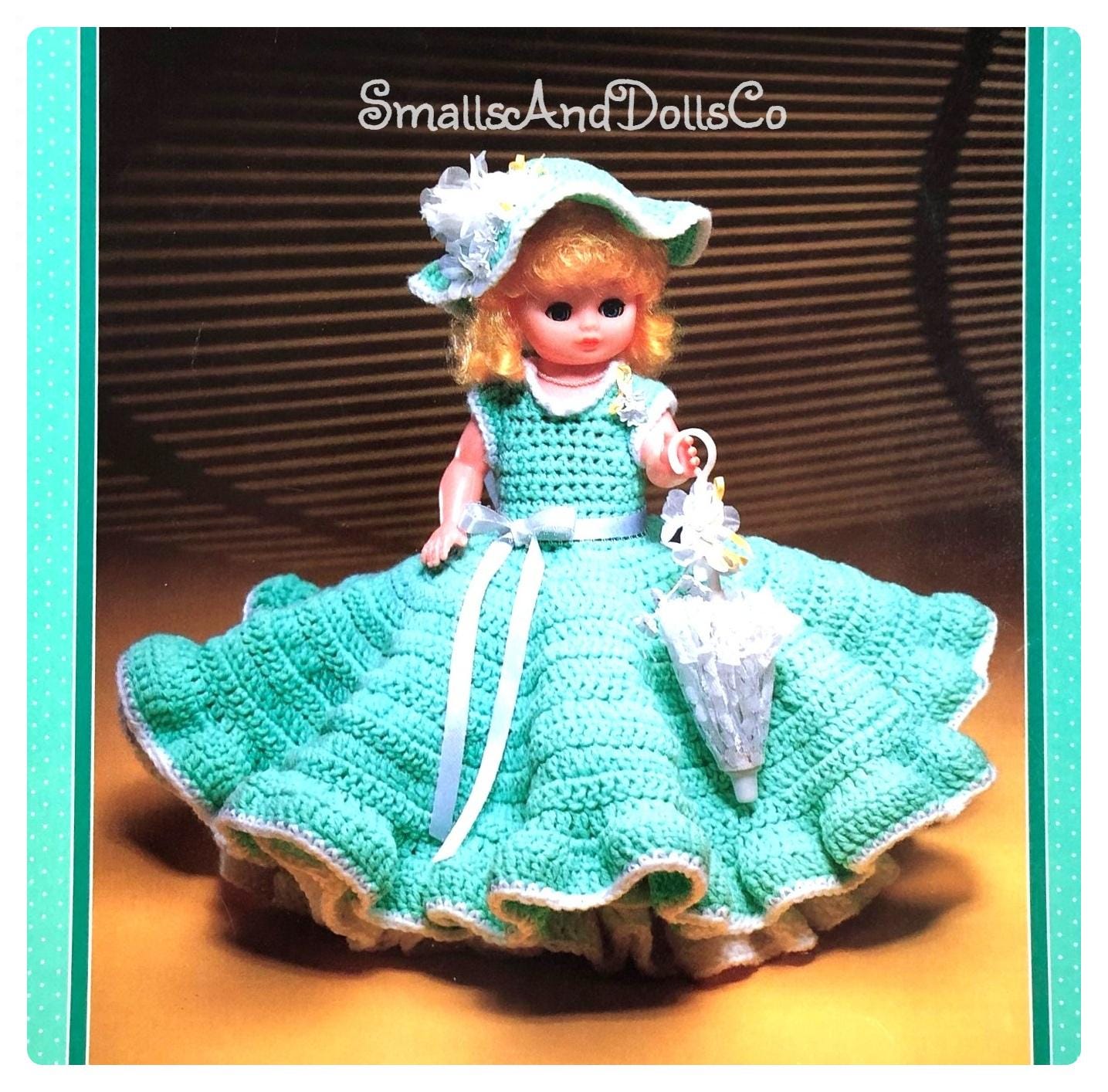 Vintage Crochet Pattern Bridesmaid Gown Dress Hat Outfit for 13 Inch Dolls  PDF Instant Digital Download 10 Ply Bed Doll - Etsy