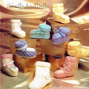 Vintage Knitting Pattern Pretty Baby Booties Shoes and Socks 9 Designs PDF Instant Digital Download Boy Girl Bootees 4 Ply 8 Ply