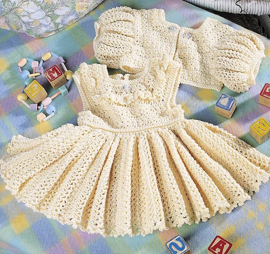 Baby Girls Ruffle Dress Set Crochet Pattern