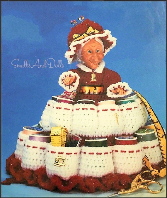 Vintage Crochet Pattern Granny Doll Caddy for Sewing Supplies Holder PDF  Instant Digital Download Cute Sewing Notions Organizer 5 Ply -  Canada