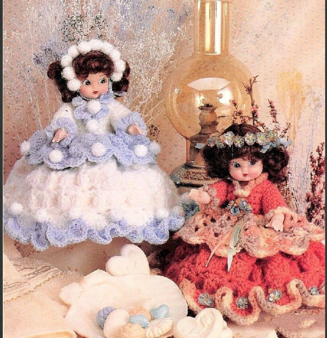 Vintage Crochet Patterns 6 Air Freshener Dolls Four Etsy