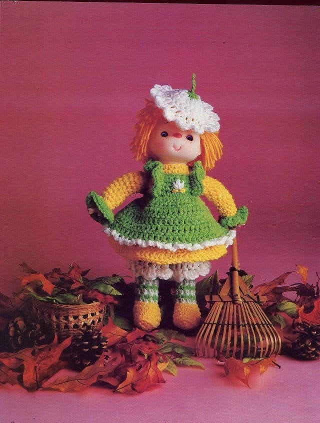 Vintage Crochet Patterns Yarn Head Dolls Outfits Flavorful Etsy