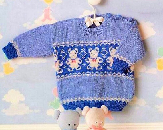 Vintage Knitting Pattern Baby Boy to Toddler Knit Fair Isle - Etsy Canada
