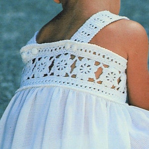 Vintage Crochet Pattern Toddler Girl Flower Blossom Top Yoke Sun Dress ...