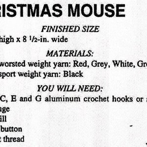 Vintage Crochet Pattern 11 Christmas Mouse Mrs Santa Claus Amigurumi Soft Toy Doll PDF Instant Download Plush Mouse 4 Ply image 3