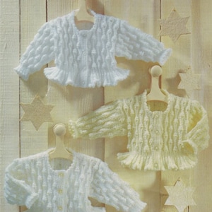 Vintage Knitting Pattern Knit Baby to Big Girl Ruffle Edged Peplum Cardigan Sweater Jacket PDF Instant Digital Download 0-8 yrs DK 8 Ply