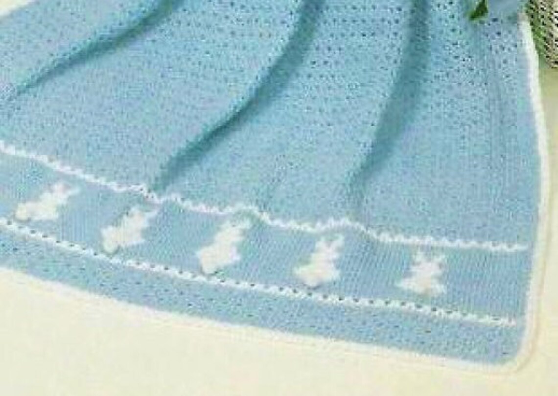 Vintage Crochet Pattern Baby Bunnies Afghan Nursery Blanket Etsy