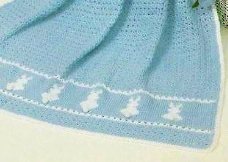 Vintage Crochet Pattern Baby Bunnies Afghan Nursery Blanket Etsy