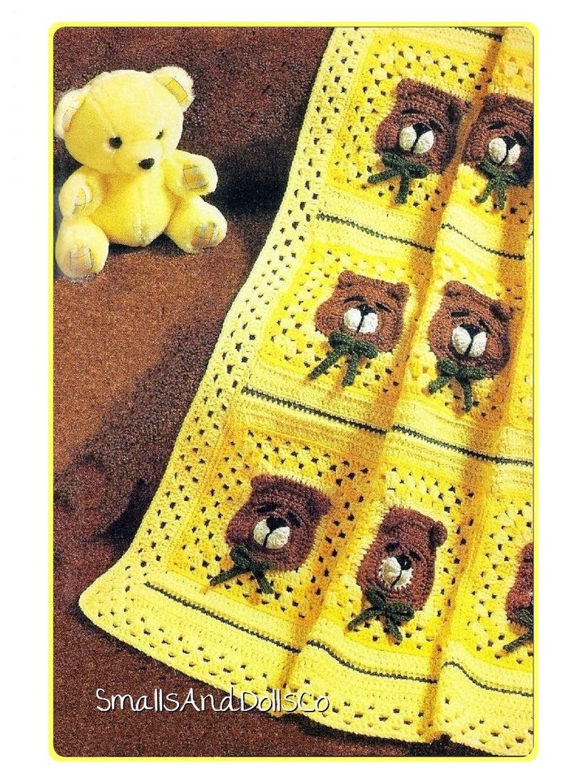 24 Teddy Bear Blanket Crochet Patterns for Cozy Baby Gifts, Loveys, and Keepsake Afghans 15 Vintage Crochet Sleepy Teddy Bears Baby Afghan Blanket