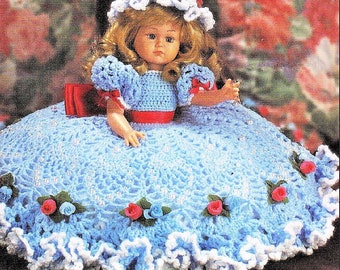 Vintage Crochet Pattern Pineapple Dress Pillow Doll Bed Doll Outfit Dress and Hat PDF Instant Digital Download 5 Ply