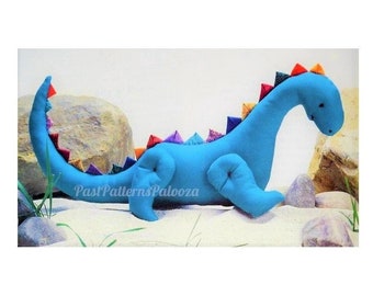 Vintage Sewing Pattern 17" Fabric Stegosaurus Dinosaur Soft Sculpture Toy Doll PDF Instant Digital Download