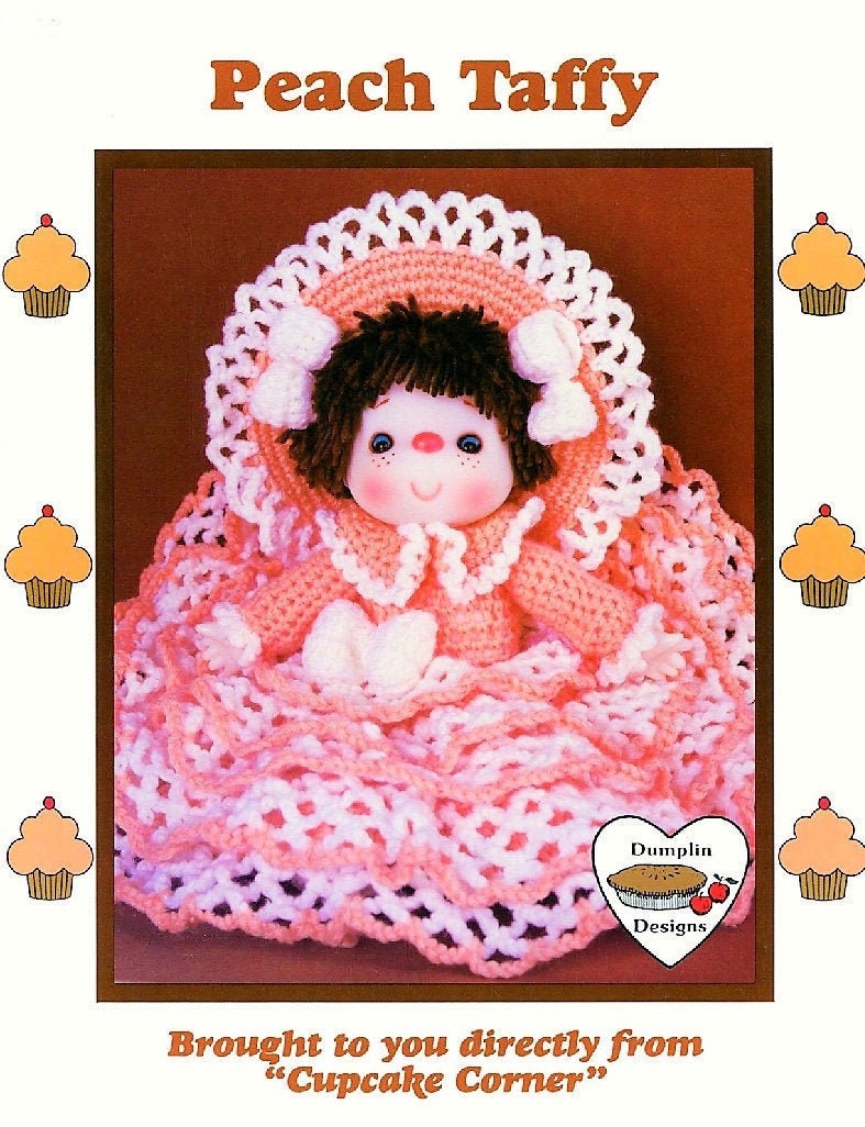 36 Cupcake Crochet Patterns for Sweet Amigurumi, Holiday Decor, and Play Food 11 Vintage Crochet Pattern 14" Cupcake Corner Peach Taffy