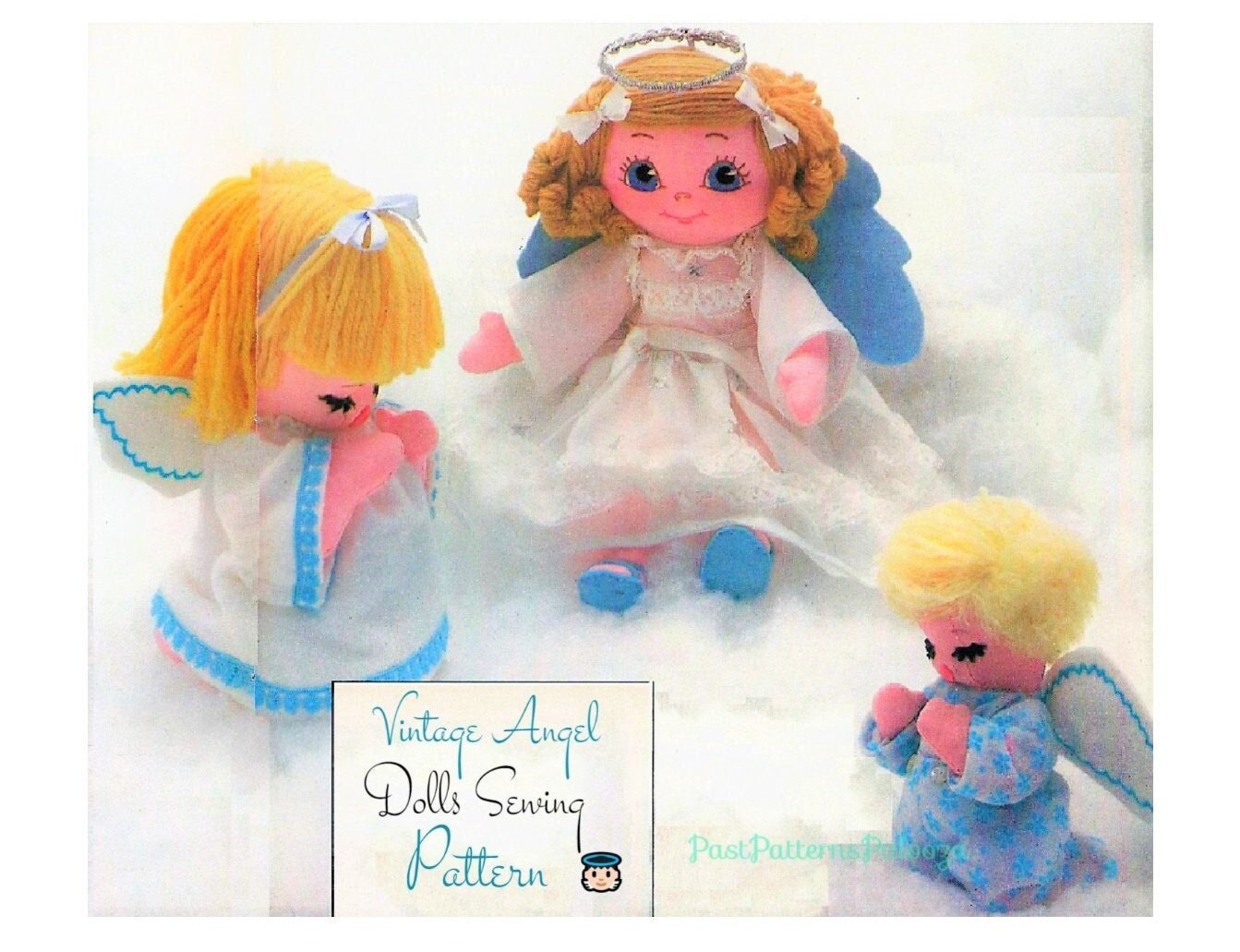 Vintage Sewing Pattern Christmas Angel Dolls in 3 Sizes Fabric Soft ...