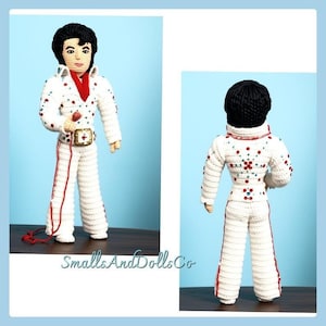 Vintage Crochet Pattern 21" Elvis Doll Soft Toy Vegas Era PDF Instant Digital Download Amigurumi Elvis Presley Plush