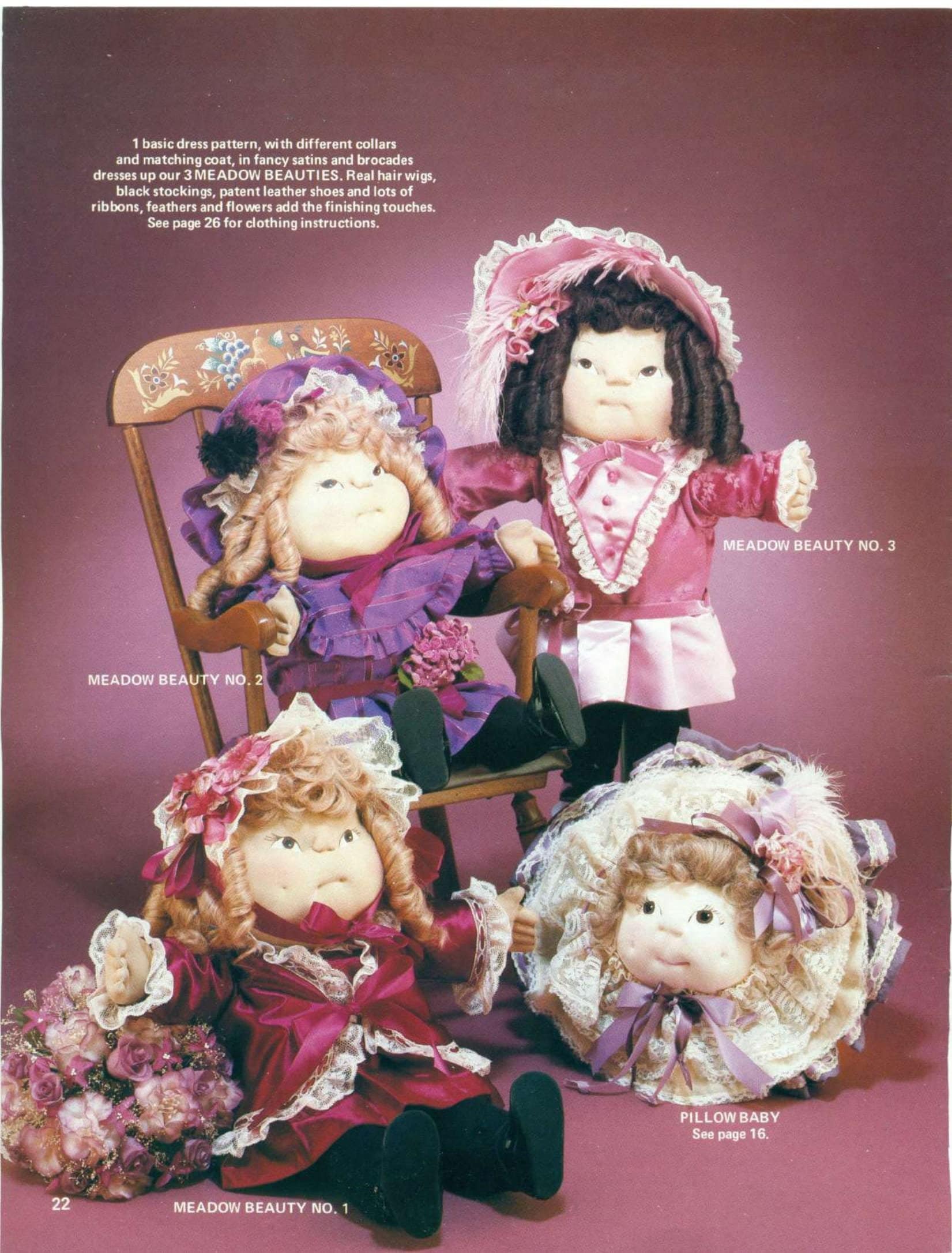 Vintage Sewing Patterns 18" 24" Soft Sculpture Toy Dolls Old Fashioned ...