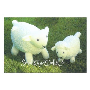 Vintage Knitting Pattern Knit Sheep and Lamb PDF Instant Digital Download Animal Amigurumi Ewe and Baby Soft Toys