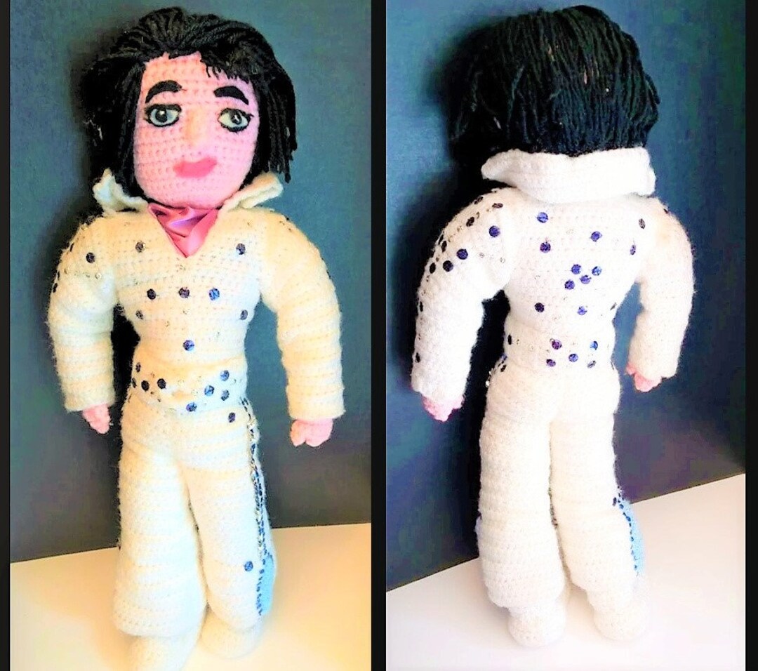 Vintage Crochet Pattern 21 Elvis Doll Soft Toy Vegas Era PDF Instant Digital Download Amigurumi Elvis Presley Plush Etsy