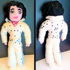 Vintage Crochet Pattern 21&quot; Elvis Doll Soft Toy Vegas Era PDF Instant Digital Download Amigurumi Elvis Presley Plush