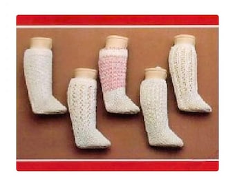Vintage Knitting Pattern Collection Knit Doll Socks PDF Instant Digital Download Cotton Stockings Wide Variety and Size Ranges