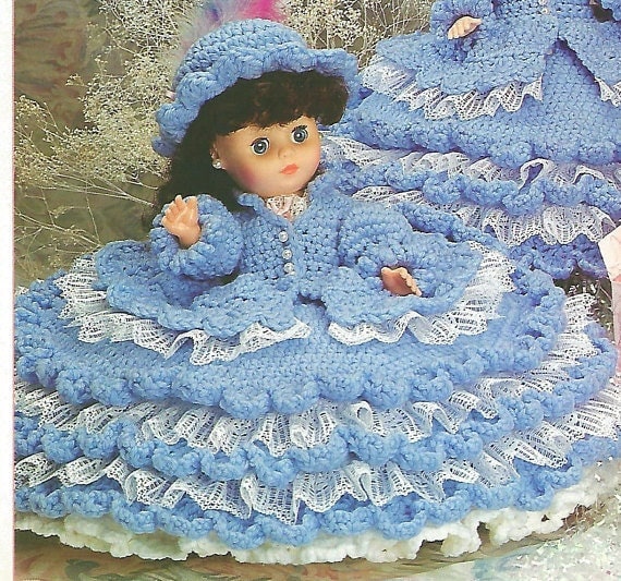 crochet bed doll dress patterns Bed Doll Ruffle Dress Crochet Pattern Pillow Doll Dress Outfit Crochet Pattern PDF Instant Download