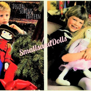 Vintage Sewing Pattern 24&quot; The Nutcracker Toy Soldier Doll & Ballerina Girl Doll Christmas Soft Sculpture Toys PDF Instant Digital Download