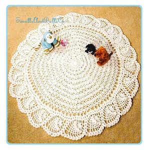 Vintage gehaakte kanten ananas bijgesneden cirkelvormig babydekenpatroon PDF Instant digitale download cirkel Keepsake Afghaanse omslagdoek 10-laags