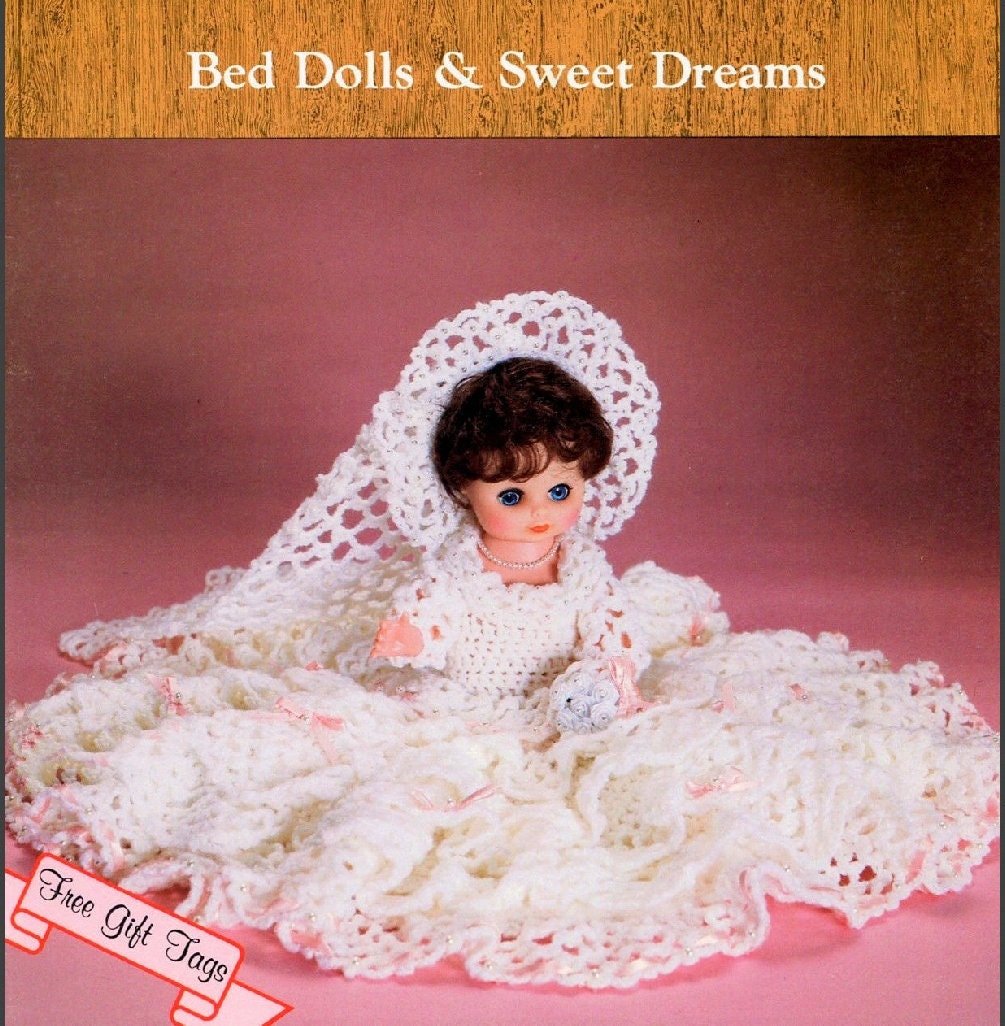 36 Crochet Wedding Dresses for a Handmade Bridal Look 25 Vintage Crochet Pattern Megan Bride Bed Doll Wedding