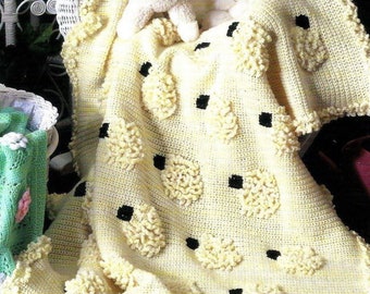 Vintage Crochet Pattern Baa Baa Lamb Blanket Afghan PDF Instant Digital Download Baby Afghan Loopy Lambs Sheep 38x44