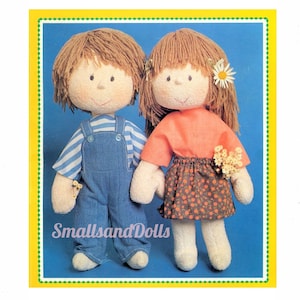 Vintage Sewing Pattern 13 Adorable Boy and Girl Soft Sculpture Toy Dolls PDF Instant Digital Download Cotton Pile Rag Dolls Yarn Hair image 1